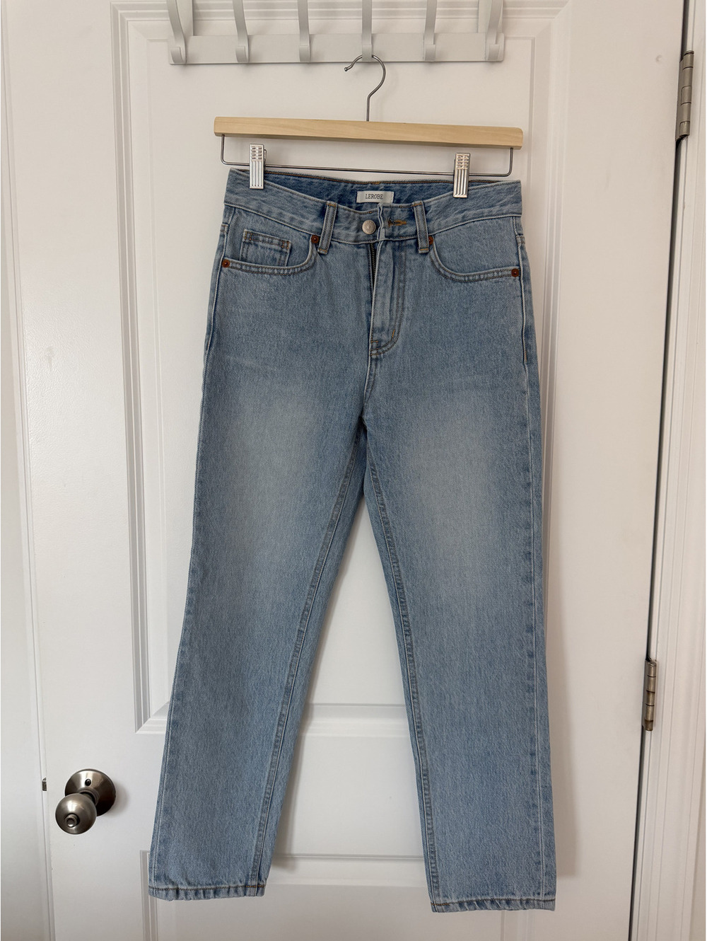Lerobe Light Wash High-Rise Straight Leg Jeans